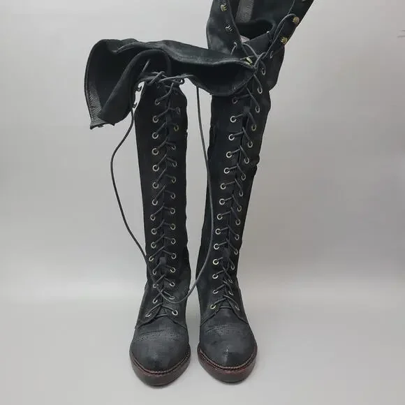 Stylish Black Over the Knee Boots - Picture 8 of 16